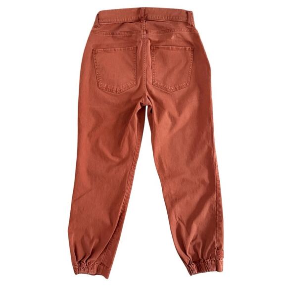 Express Cropped Straight High Rise Jeans‎ Women's Sz 4 Orange Rust Tapered Retro - Picture 11 of 14